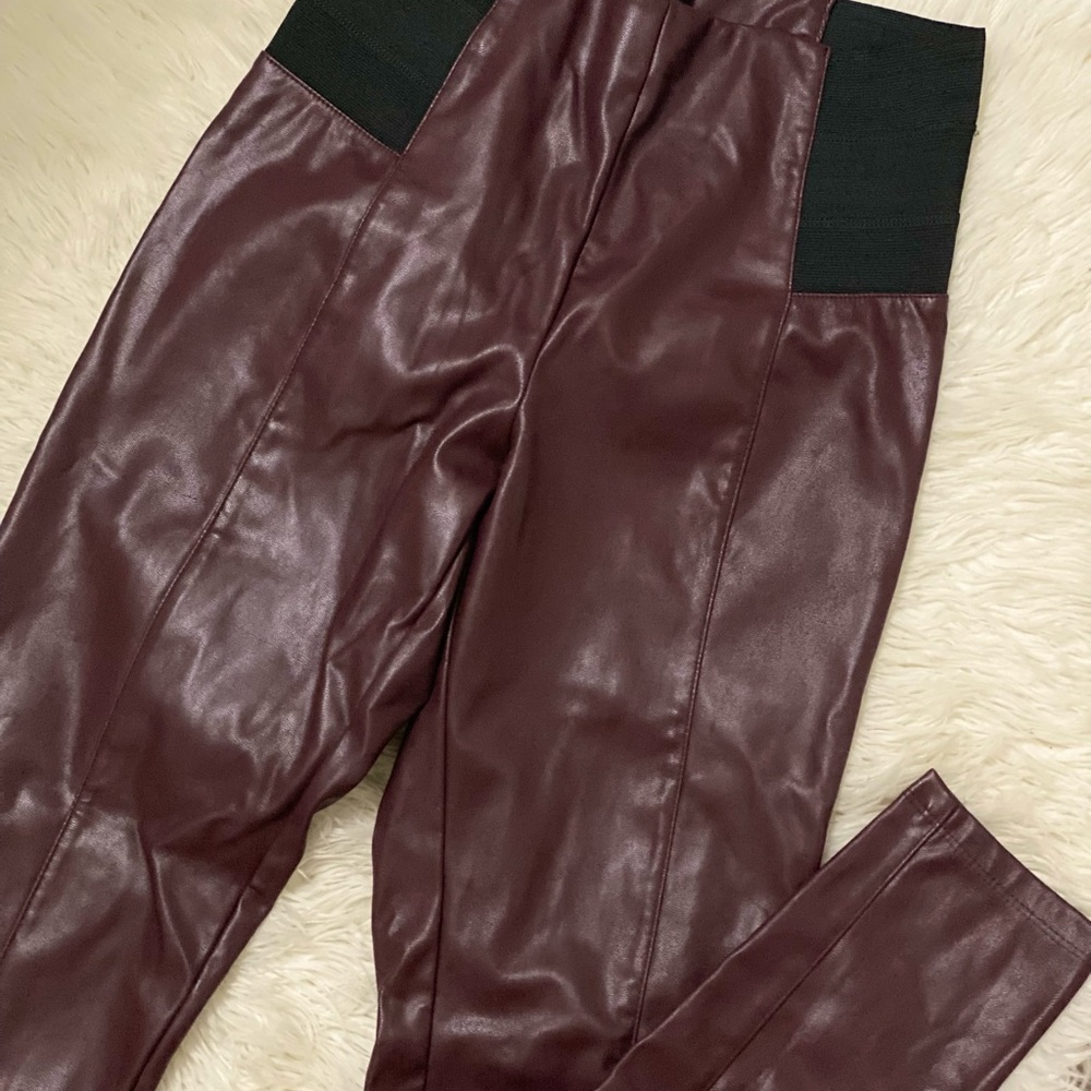 New leather pants, Dynamite, Size M. Burgundy